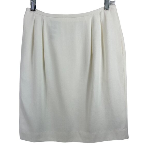 Rena Rowan For Saville Petites Women's Size 12P Cream Lined Pencil Skirt - Picture 1 of 10